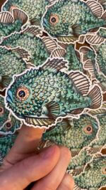 Getting Salty Stickers Mini Spiny Lumpsucker Green