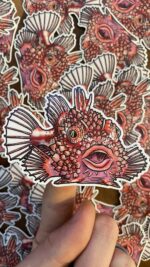 Getting Salty Stickers Mini Spiny Lumpsucker Red