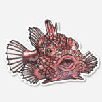 Getting Salty Stickers Mini Spiny Lumpsucker Red - Image 2