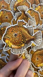 Getting Salty Stickers Mini Spiny Lumpsucker Yellow