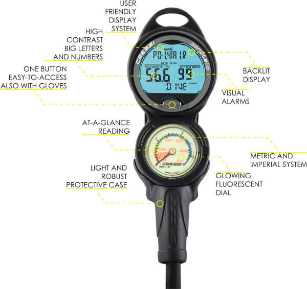 Cressi Donatello 2 Computer and Pressure Gauge